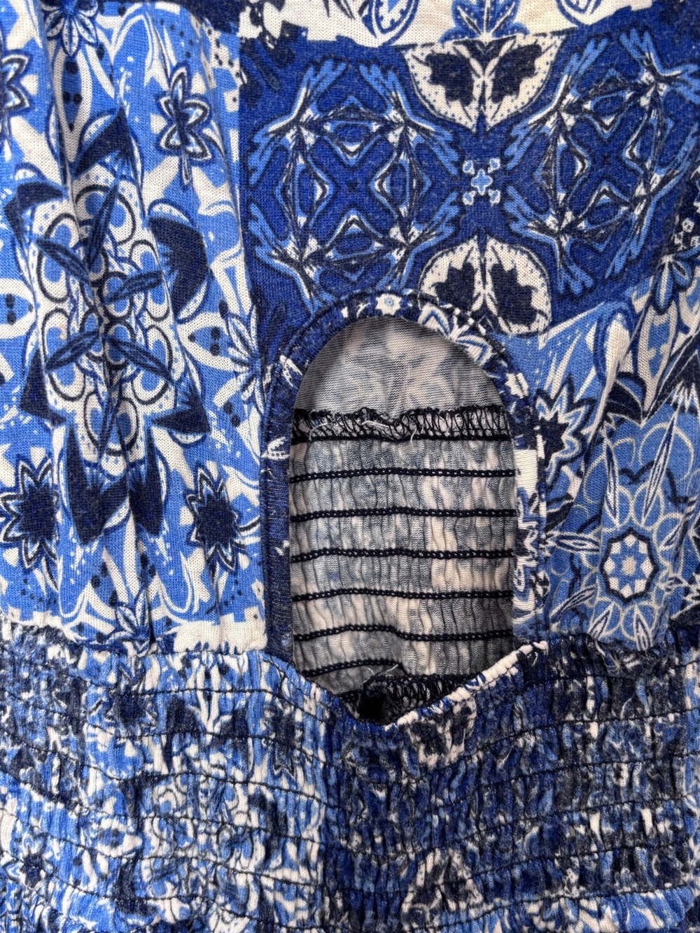Blue Patterned Ruffle Hi-Low Dress - Picture 3 of 4
